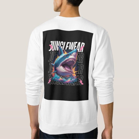 Fierce Jungle sharkGraphic Design - Bold Streetwea Sweatshirt (Rückseite)
