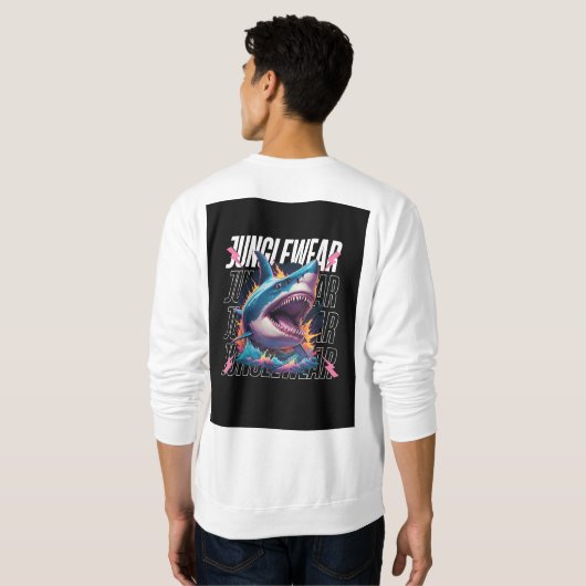 Fierce Jungle sharkGraphic Design - Bold Streetwea Sweatshirt (Schwarz voll)