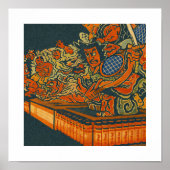 Fierce Kabuki Warriors – Japanese Woodblock Spirit Poster (Vorne)