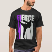 Fierce Karate Birthday farbenfrohe schwarze Gürtel T-Shirt (Vorderseite)