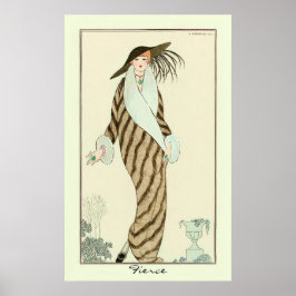 Fierce Lady Vintag Art Deco Mode Poster