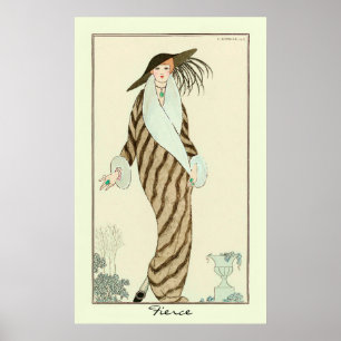 Fierce Lady Vintag Art Deco Mode Poster
