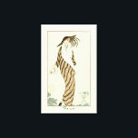 Fierce Lady Vintag Art Deco Modeplatte Leinwanddruck<br><div class="desc">Aus einer Vintagen, frühen 1900er Jahre entstandenen art Deko style fashion Illustration des Künstlers George Barbier, verbesserte ich die Farben und fügte die ein Wort-Beschriftung bei der Feier der erbitterten Damen und starken Frauen hinzu. Dieses Bild zeigt einen hübschen roten Kopf in einem gestreiften Pelzmantel mit einem breiten, brillanten Hut...</div>