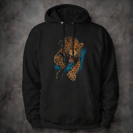 Fierce Leopard Big Cat Wildlife Art Animal Hoodie