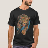 Fierce Leopard Big Cat Wildlife Art Animal T-Shirt (Vorderseite)