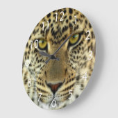 Fierce Leopard Große Wanduhr (Winkel)