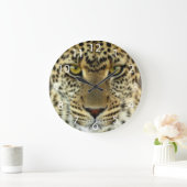 Fierce Leopard Große Wanduhr (Zuhause)