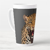 Fierce Leopard Pink Flower Keychain Milchtasse (Linke Ecke)