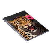 Fierce Leopard Pink Flower Notebook Notizblock (Rechte Seite)