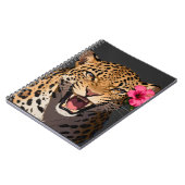 Fierce Leopard Pink Flower Notebook Notizblock (Linke Seite)