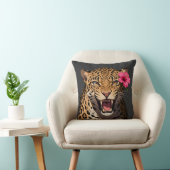 Fierce Leopard Pink Flower Pillow Kissen (Stuhl )