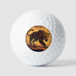 Fierce Leopard Prowling at Sunset Golfball