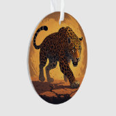 Fierce Leopard Prowling at Sunset Ornament (Vorderseite)