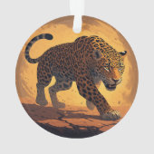Fierce Leopard Prowling at Sunset Ornament (Rückseite)