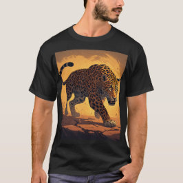 Fierce Leopard Prowling at Sunset T-Shirt