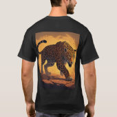 Fierce Leopard Prowling at Sunset T-Shirt (Rückseite)