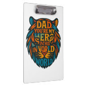 Fierce Liebe für Vater - Tiger-förmiges Heldenange Klemmbrett (Rechts)