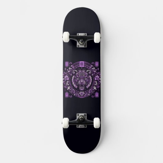 Fierce Lila Tiger Skateboard (Vorderseite)