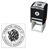 Fierce Lion Head Baring Teeth Library Name Permastempel (Beispiel)