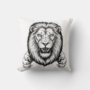 Fierce Lion mit Gesetzen Kissen