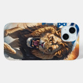 Fierce Lion mit israelischer Flagge Case-Mate iPhone Hülle (Rückseite (Horizontal))