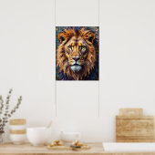 Fierce Lion Nah-up Poster (Küche)