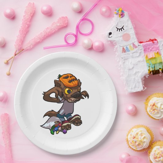 Fierce Little Werewolf Trick oder Treatment Cartoo Pappteller (Party)