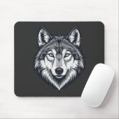 Fierce Lone Wolf Head Grafik-Mauspad Mousepad (Mit Mouse)