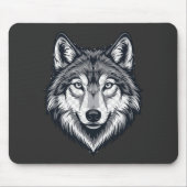 Fierce Lone Wolf Head Grafik-Mauspad Mousepad (Vorne)