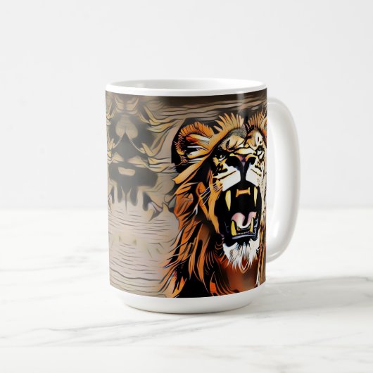 Fierce Majestic Lion - König der Tiere Kaffeetasse (VorderseiteRechts)