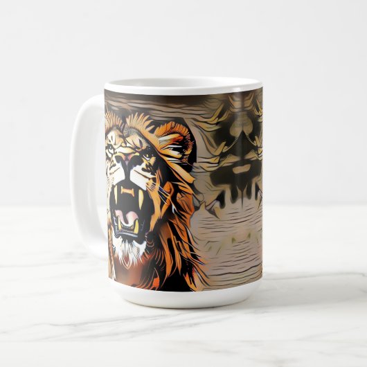Fierce Majestic Lion - König der Tiere Kaffeetasse (Vorderseite Links)
