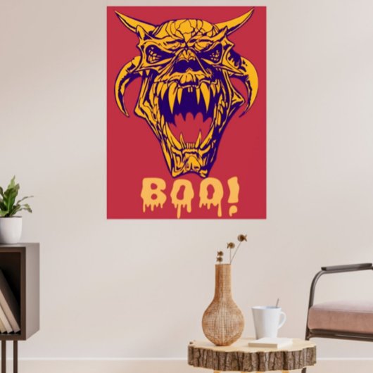Fierce Monster BOO Halloween Beängstigend Design P Poster