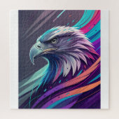 Fierce Neon Eagle — Stilisierter Kopf mit geometri Puzzle (Vertikal)