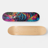 Fierce Neon farbenfrohe Tiger Design Skateboard (Horizontal)