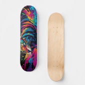 Fierce Neon farbenfrohe Tiger Design Skateboard (Vorderseite)