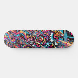 Fierce Neon Tiger Cosmic Skateboard Skate Deck