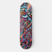 Fierce Neon Tiger Cosmic Skateboard Skate Deck (Vorderseite)