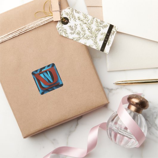 Fierce Netflix-Logo auf schwarzem und blauem Hinte Quadratischer Aufkleber (Schenken)