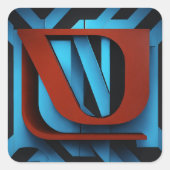 Fierce Netflix-Logo auf schwarzem und blauem Hinte Quadratischer Aufkleber (Vorderseite)