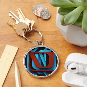 Fierce Netflix-Logo auf schwarzem und blauem Hinte Schlüsselanhänger