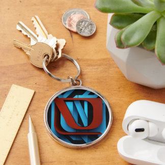 Fierce Netflix-Logo auf schwarzem und blauem Hinte Schlüsselanhänger