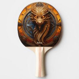 Fierce Orange Dragon Personalized Tischtennis Schläger