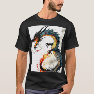 Fierce Oriental Dragon Sticker Design T-Shirt
