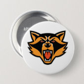 Fierce Raccoon Mascot Bold Wild Animal Graphic Button (Vorne & Hinten)