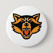 Fierce Raccoon Mascot Bold Wild Animal Graphic Button (Vorderseite)
