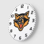 Fierce Raccoon Mascot Bold Wild Animal Graphic Große Wanduhr (Winkel)