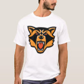 Fierce Raccoon Mascot Bold Wild Animal Graphic T-Shirt (Vorderseite)