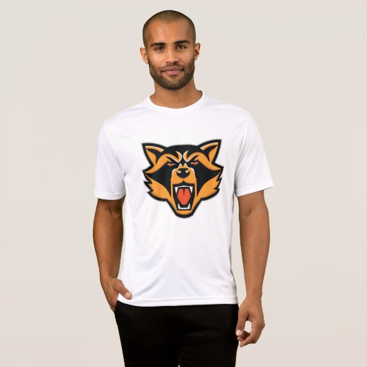 Fierce Raccoon Mascot Bold Wild Animal Graphic T-Shirt (Vorne ganz)