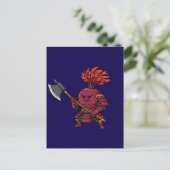 Fierce Red Beetroot Warrior with Battle Axe Illust Postkarte (Stehend Vorderseite)