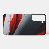 Fierce Red & Black Brushstroke Art Samsung Galaxy Hülle (Rückseite (Horizontal))